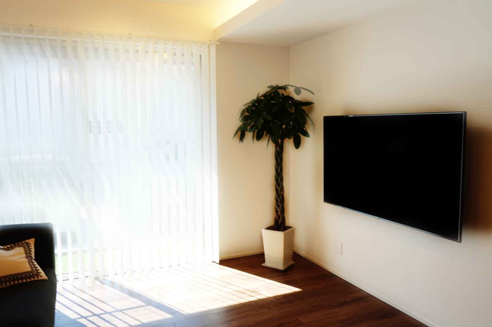 Lgの65インチ液晶テレビ 65uk6500ejd と観葉植物がベストマッチ 壁掛けテレビギャラリー