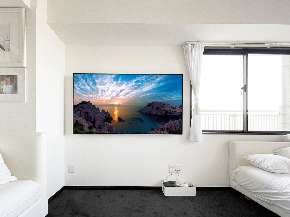 65型の有機ELテレビを壁付け 65型の有機ELテレビを壁付け