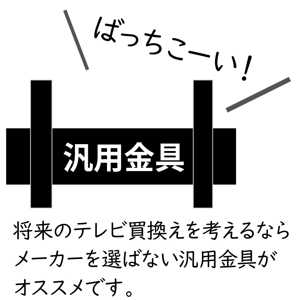 メーカーを選ばない汎用金具がおススメ