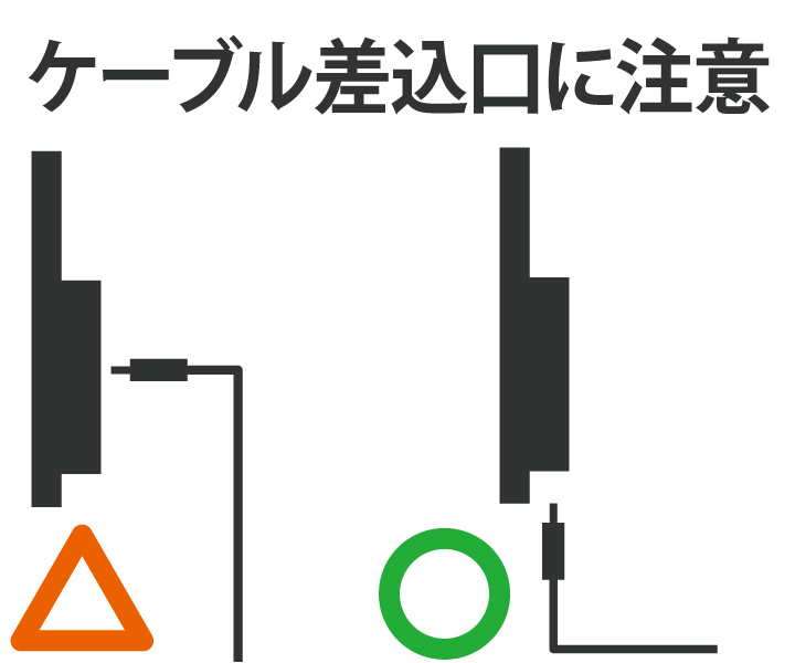 ケーブル類を真後ろから差し込むテレビは、壁掛け時に薄さを求めることは難しくなります。薄さを求めるのでしたら下方向、もしくは両サイドからケーブルが挿せるタイプがおすすめです。