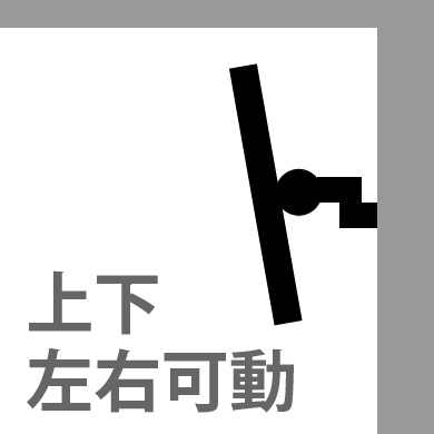 上下にも左右にも角度が調節できる取付方法です